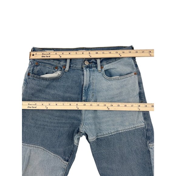 Pacsun Mens Slim Taper Patchwork Jeans Size 31x32 Blue Denim - Picture 9 of 11